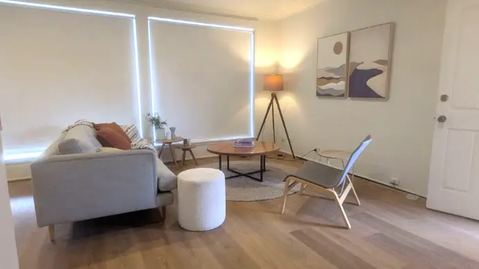 nterior living space transformation with bright open plan, modern finishes, and hybrid flooring in Winston Street Morwell home.