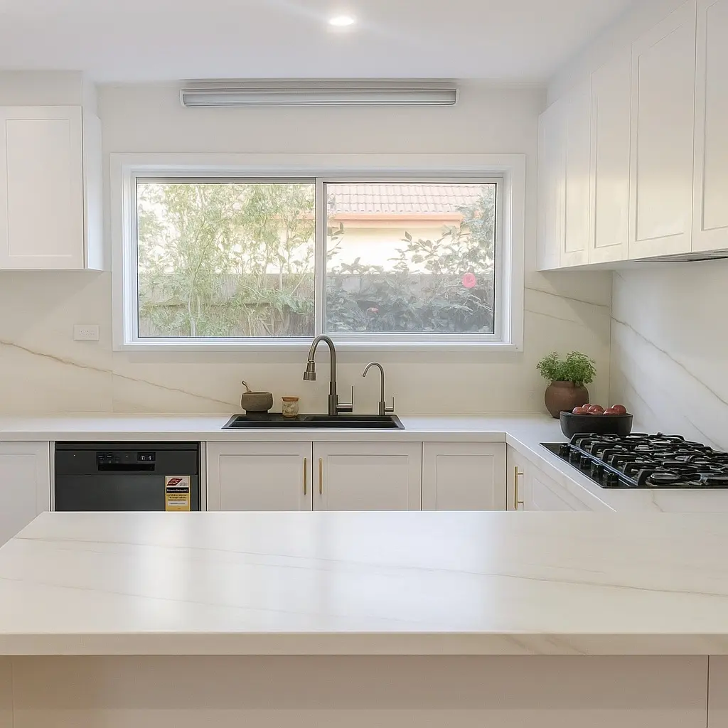 Cheap kitchen renovation – Cheap kitchen renovation delivering an upgraded layout at low cost.