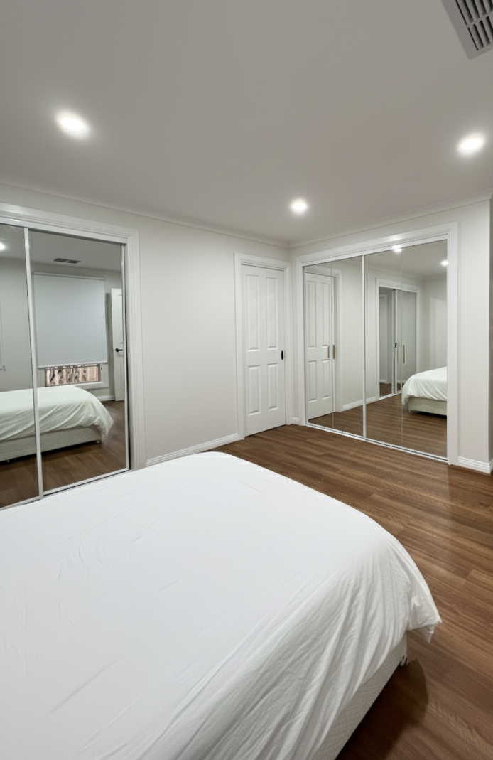 Quick wardrobe renovation service transforming old cabinets into modern practical storage.