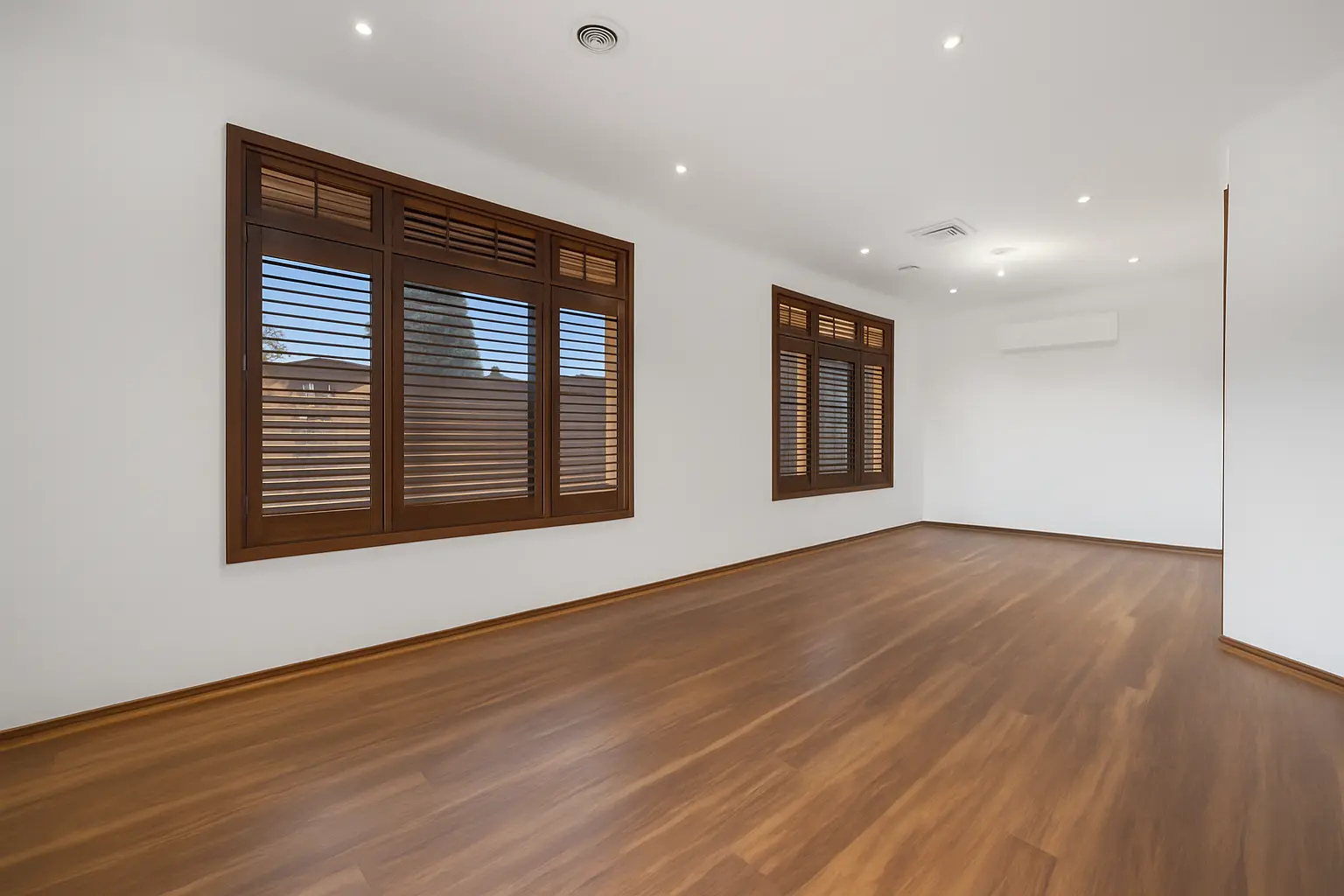 Timber-look hybrid planks installed for clean modern design